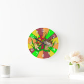 Retro Magic Mushrooms Runde Wanduhr (Zuhause)