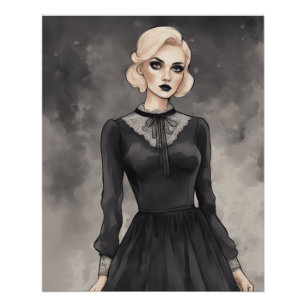 Retro Magical Dress Design - Whimsical Couture AI Poster