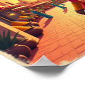 Retro Magical Morocco: Vibrant Spice Market Poster (Ecke)