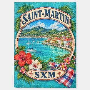 Retro-Magnet-Abzeichen Saint-Martin SXM Magnet