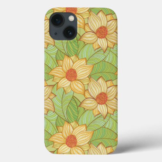 Retro Magnolia Muster Case-Mate iPhone Hülle (Rückseite)