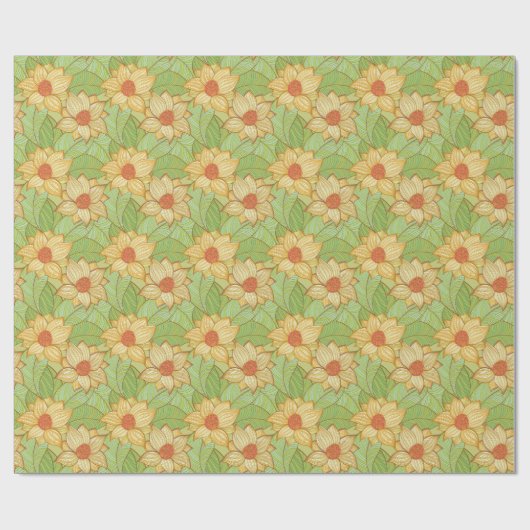 Retro Magnolia Muster Geschenkpapier (Flach)