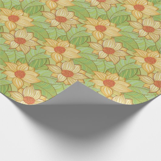 Retro Magnolia Muster Geschenkpapier (Ecke)