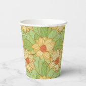 Retro Magnolia Muster Pappbecher (Rückseite)