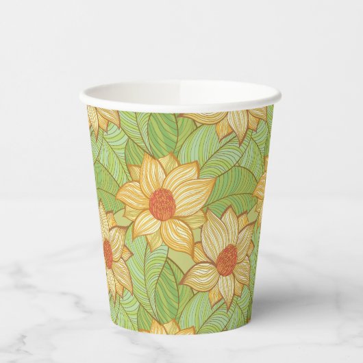 Retro Magnolia Muster Pappbecher (Links)