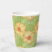 Retro Magnolia Muster Pappbecher (Vorderseite)