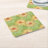 Retro-Magnolia-Muster Rechteckiger Pappuntersetzer (angewinkelt)