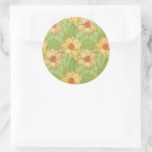 Retro Magnolia Muster Runder Aufkleber (Tasche)