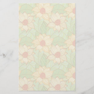 Retro Magnolien-Muster Briefpapier