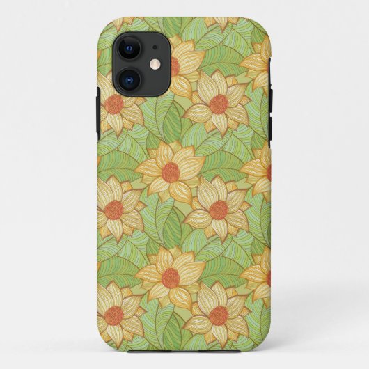 Retro Magnolien-Muster Case-Mate iPhone Hülle (Rückseite)