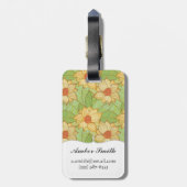 Retro Magnolien-Muster Gepäckanhänger (Rückseite vertikal)