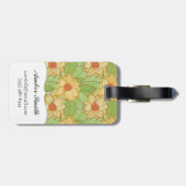 Retro Magnolien-Muster Gepäckanhänger (Rückseite horizontal)