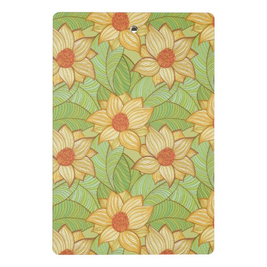 Retro Magnolien-Muster Mini Klemmbrett (Rückseite)