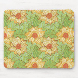 Retro Magnolien-Muster Mousepad
