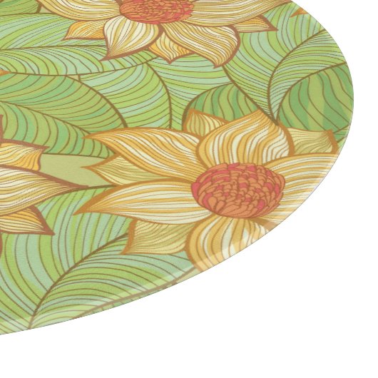 Retro Magnolien-Muster Schneidebrett (Ecke)