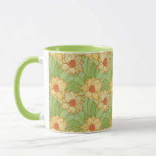 Retro Magnolien-Muster Tasse