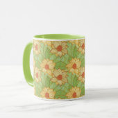 Retro Magnolien-Muster Tasse (Vorderseite Links)