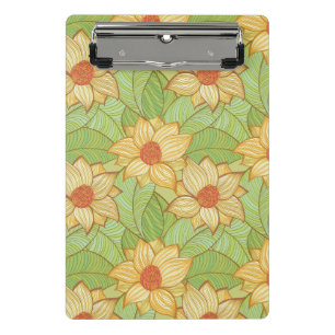 Retro-Magnolienmuster Mini Klemmbrett