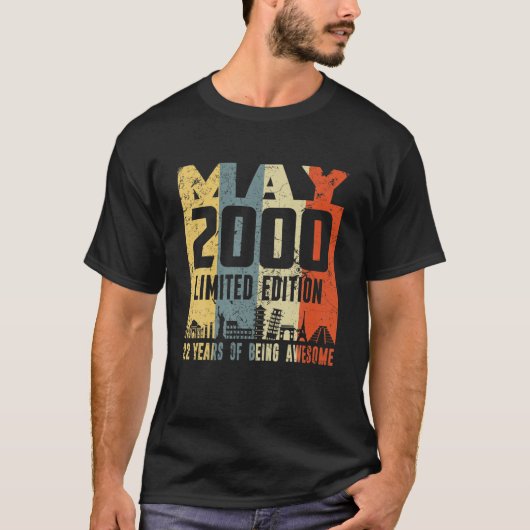 Retro Mai 2000 Funny 22. Geburtstag T-Shirt (Vorderseite)
