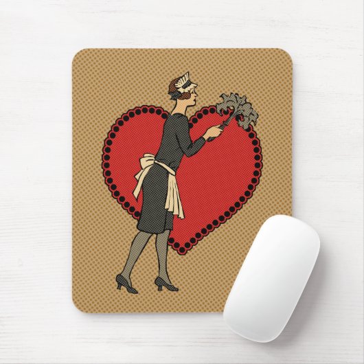 Retro Maid Mousepad (Mit Mouse)