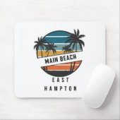 Retro Main Beach East Hampton Surfbrett Surfen Mousepad (Mit Mouse)