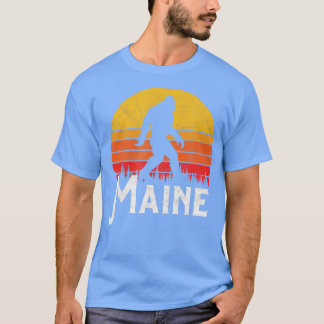 Retro Maine Bigfoot Silhouette Sun glauben T-Shirt
