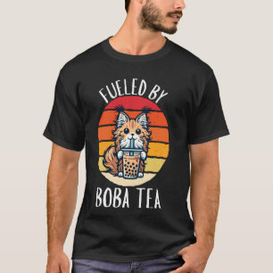 Retro Maine Coon angetrieben durch Boba Tea Vintag T-Shirt