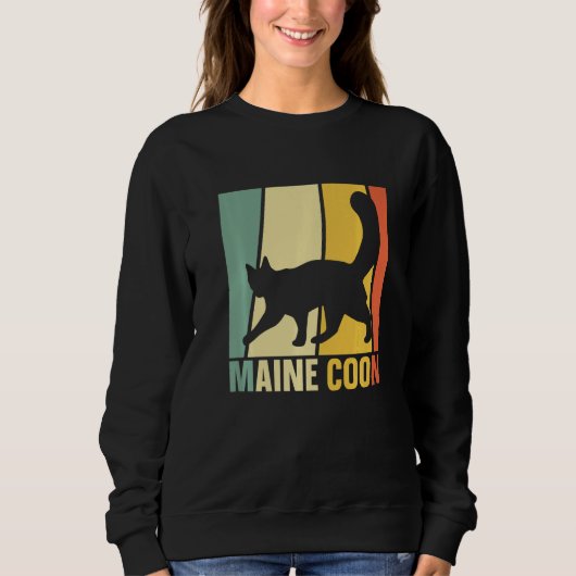 Retro Maine Coon Cat Kitten Cat 1 Sweatshirt (Vorderseite)