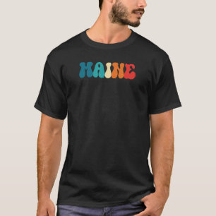 Retro Maine Minimalistischer Vintager Sommerurlaub T-Shirt