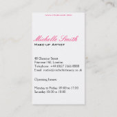 Retro Make-up artist Visitenkartendesign Visitenkarte (Rückseite)