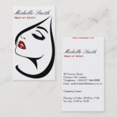 Retro Make-up artist Visitenkartendesign Visitenkarte (Vorne/Hinten)