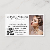 Retro-Makeup-Künstler qr-Foto Visitenkarte (Vorderseite)