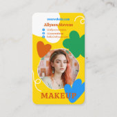 Retro Makeup Schönheitsformen Foto qr Gold Visitenkarte (Vorderseite)