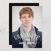 Retro Male 2015 Graduation Party - Einladung (Vorne/Hinten)