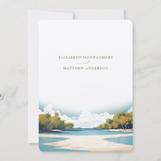 Retro Malediven Reisen Rett-the-Date Einladung (Rückseite)