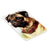 Retro-Malerei auf niedlichen Mops Magnet (Rechte Seite)