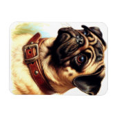 Retro-Malerei auf niedlichen Mops Magnet (Horizontal)