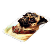 Retro-Malerei auf niedlichen Mops Magnet (Linke Seite)