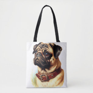 Retro-Malerei auf niedlichen Mops Tasche