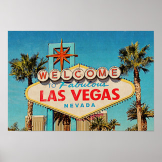 Retro Malerei Fabulous Las Vegas Nevada Zeichen Poster
