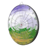 Retro Malerei Wellen Kunst Dartscheibe (Vorderseite rechts)