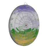 Retro Malerei Wellen Kunst Dartscheibe (Vorderseite Links)