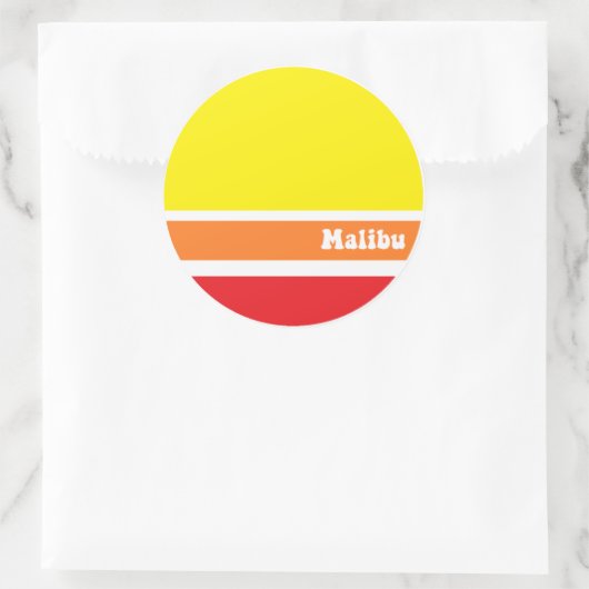 Retro-Malibu-Aufkleber Runder Aufkleber (Tasche)