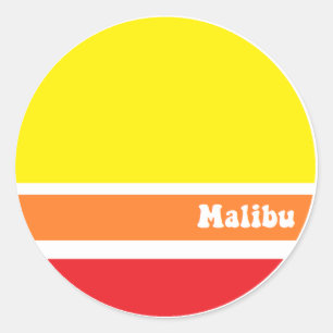Retro-Malibu-Aufkleber Runder Aufkleber