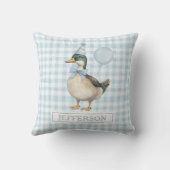 Retro Mallard Duck Baby Blue Balloon Boy Kinderzim Kissen (Rückseite)