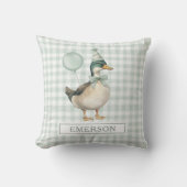 Retro Mallard Duck Sage Green Balloon Kinderzimmer Kissen (Vorderseite)