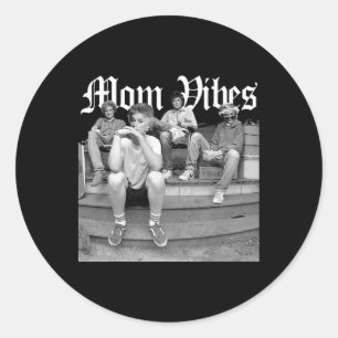 Retro Mama 90er Vibes Vintage Muttertag Mama Thug Runder Aufkleber