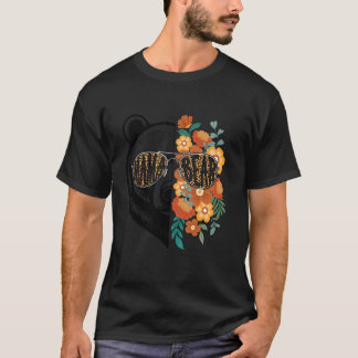 Retro Mama Bär mit Sonnenbrille Blume Mama Mutter T-Shirt