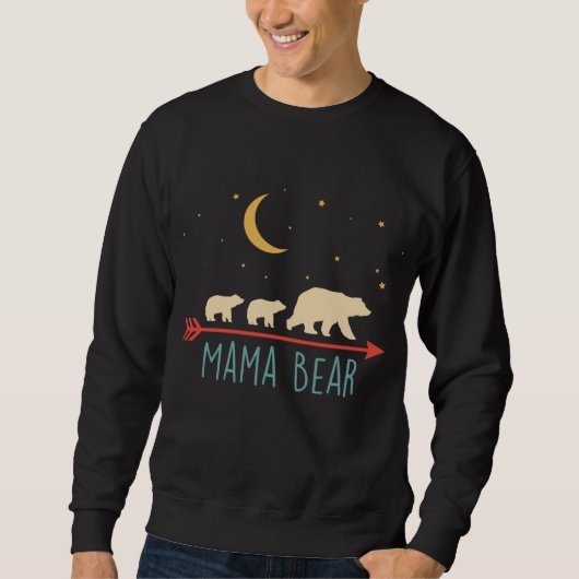 Retro Mama Bear mit 2 Cubs Sweatshirt (Vorderseite)