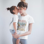 Retro Mama Blume und Schmetterlinge T-Shirt